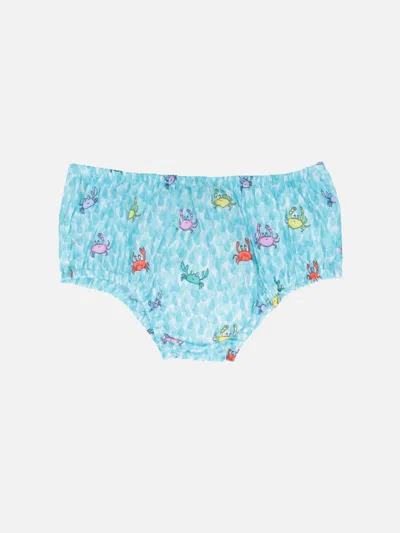 Mc2 Saint Barth Babies' Infant Bloomers Pimmy With Crabs Print In White