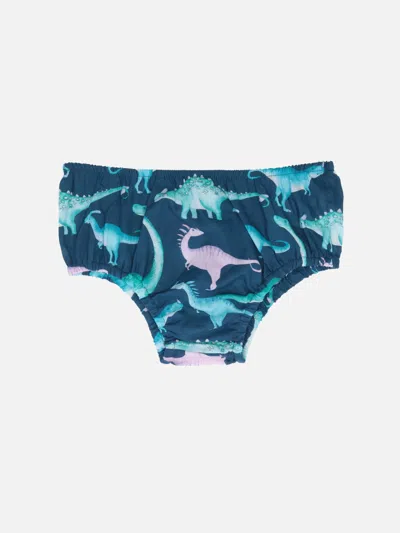 Mc2 Saint Barth Babies' Infant Bloomers Pimmy With Dinosaurs Print In Blue