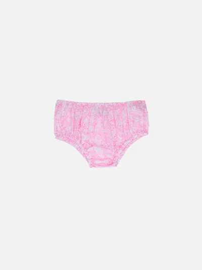 Mc2 Saint Barth Babies' Infant Bloomers Pimmy With Vintage Flower Print In Pink