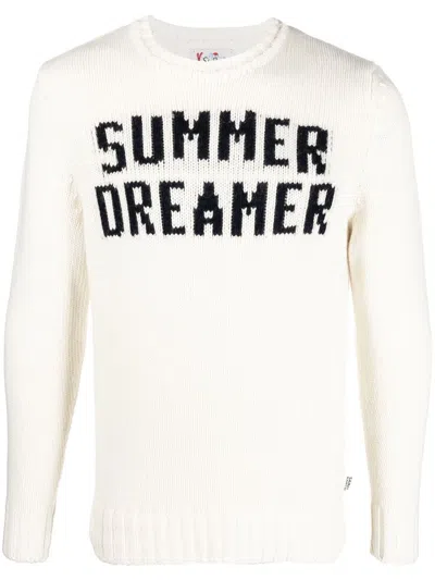 Mc2 Saint Barth Intarsia-knit Crew-neck Jumper In Neutrals
