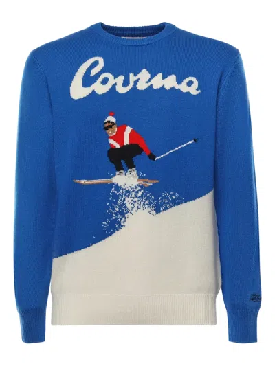 Mc2 Saint Barth Intarsia-knit Sweater In Blue