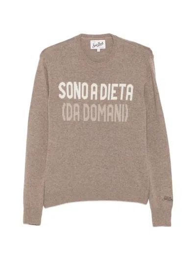Mc2 Saint Barth Intarsia-knit Sweater In Neutral