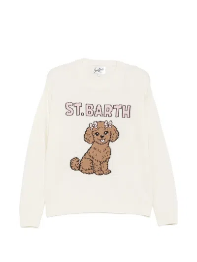 Mc2 Saint Barth Intarsia-knit Sweater In White