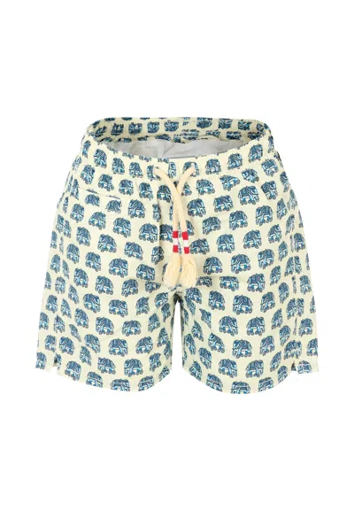 Mc2 Saint Barth Kids' Iovry Swim Shorts For Boy With Elephants In Multi
