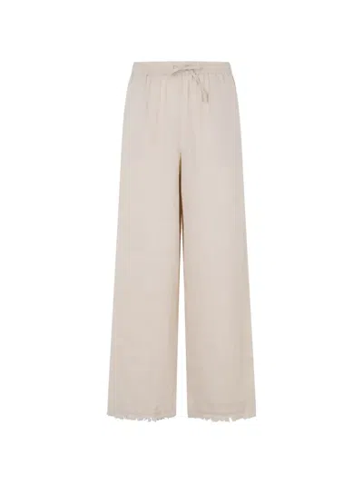 Mc2 Saint Barth Irma Fringe-hem Trousers In Neutral