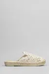 Mc2 Saint Barth Isa Macrame Slipper-mule In Beige Canvas In Neutral