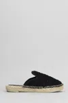 Mc2 Saint Barth Isa Macrame Slipper-mule In Black Canvas In Black