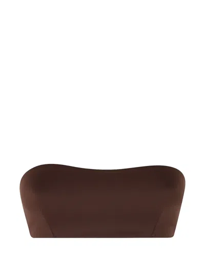 Mc2 Saint Barth Iside Bandeau Bikini Top In Brown