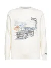 Mc2 Saint Barth Ivory Jacquard Print Heron Sweater In Neutral