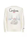 Mc2 Saint Barth Ivory Jacquard Print Heron Sweater In White