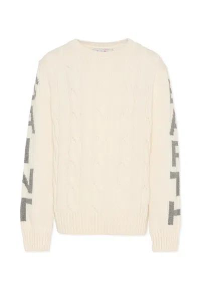 Mc2 Saint Barth Kids' Ivory Sweater For Boy With Logo In Neutral