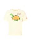 Mc2 Saint Barth Ivory T-shirt For Kids With Tacosauro In White
