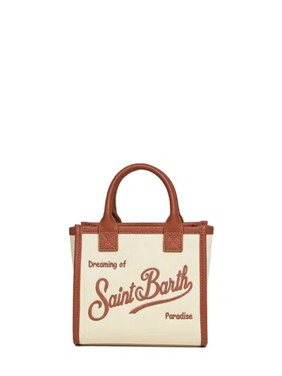 Mc2 Saint Barth Ivory Vanity Bag Mini Handbag With Shoulder Strap In Pattern