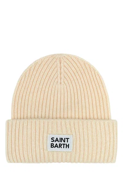 Mc2 Saint Barth Ivory Wool Blend Beanie Hat In 10