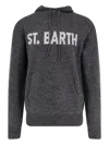 Mc2 Saint Barth Jack Wool Sweatshirt With Front Logo Inlay In Gray