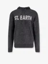 Mc2 Saint Barth Jack Wool Sweatshirt With Front Logo Inlay In Black