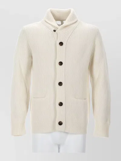 Mc2 Saint Barth Jacket Shawl Collar Ribbed Texture Pockets In Animal Print