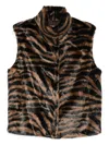 Mc2 Saint Barth Ambre Fur Sleeveless Jacket In Brown