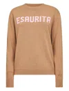 Mc2 Saint Barth Jacquard Crew-neck Sweater In Brown
