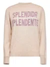 Mc2 Saint Barth Beige Jacquard Wool Blend New Queen Sweater In Neutral