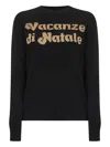 Mc2 Saint Barth Jacquard-lettering Long-sleeve Sweater In Black