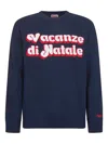 Mc2 Saint Barth Graphic Crew Neck Sweatshirt Jacquard In Blue