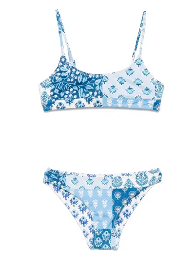 Mc2 Saint Barth Kids' Jaiden Bikini In Blue