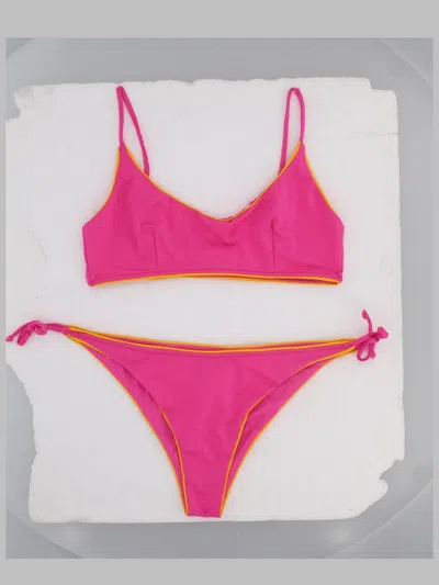 Mc2 Saint Barth Multicolor Polyamide Bikini Shorts In Pink
