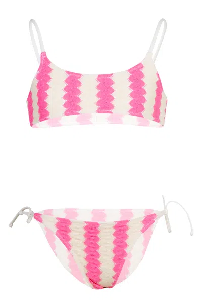 Mc2 Saint Barth Jaiden Bralette Bikini Pink Stripes