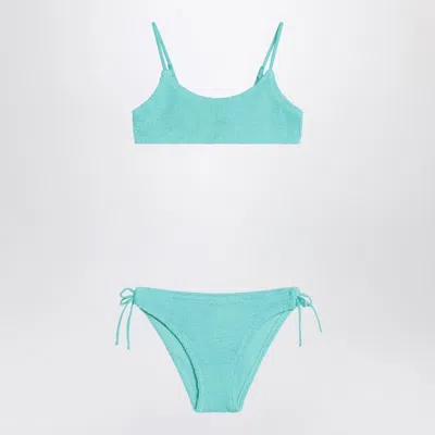 Mc2 Saint Barth Jaiden Light Blue Bralette Bikini In Crinkle