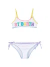 Mc2 Saint Barth Logo-appliqué Ribbed Bikini In White