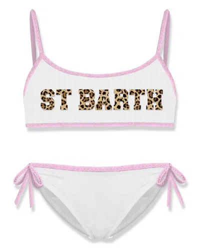 Mc2 Saint Barth Jaiden White Animalier Print Bralette Bikini