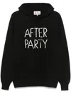 Mc2 Saint Barth Jake Black Wool Sweater With White Lettering And Hood In Black