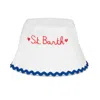 Mc2 Saint Barth James Bucket Hat White/blue Wave