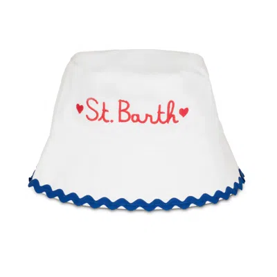 Mc2 Saint Barth James Bucket Hat White/blue Wave