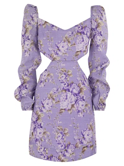 Mc2 Saint Barth Jara - Mini Dress With Flowers In Purple