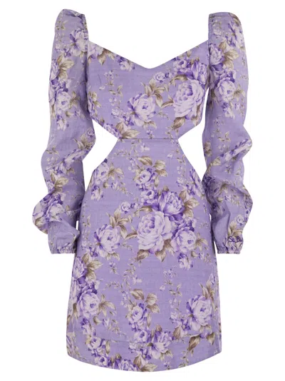 Mc2 Saint Barth Jara - Mini Dress With Flowers In Lilac