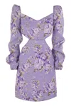 Mc2 Saint Barth Women's Jara - Mini Dress With Flowers In Lilac