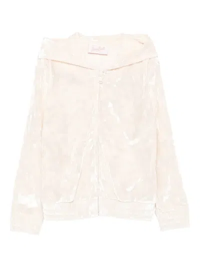 Mc2 Saint Barth Kids' Jasmine Chenille Zip-up Hoodie In Neutral