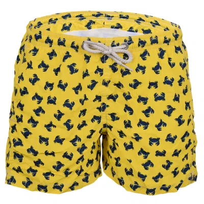 Mc2 Saint Barth Jean Lighting Crab Fluo Yellow/blue Boys Swimshorts