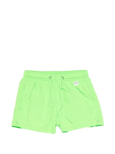 Mc2 Saint Barth Kids' Jean Lighting Drawstring Swim Shorts In Green
