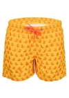 Mc2 Saint Barth Jean Lighting Ducky Mono Yellow/orange Boys Swimshorts In Yellow