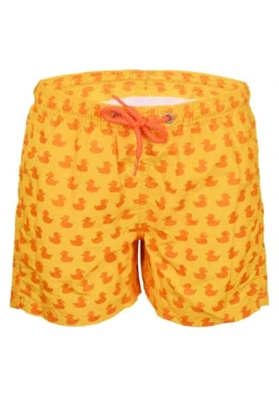 Mc2 Saint Barth Jean Lighting Ducky Mono Yellow/orange Boys Swimshorts