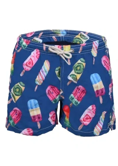 Mc2 Saint Barth Jean Lighting Icicles Mood Blue Boys Swimshorts