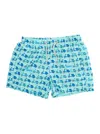 Mc2 Saint Barth Drawstring Elastic Waist Swim Shorts In Light Blue