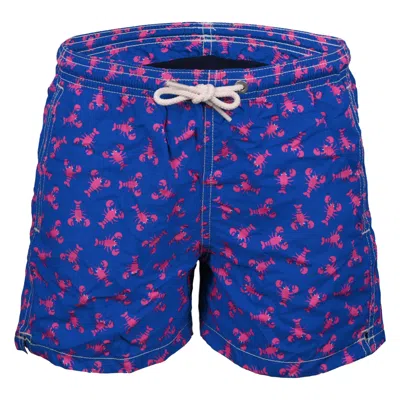 Mc2 Saint Barth Jean Lighting Lobster Print Boys Swimshorts In Blue