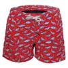 Mc2 Saint Barth Jean Lighting Net Whale Red Boys Swimshorts In Red