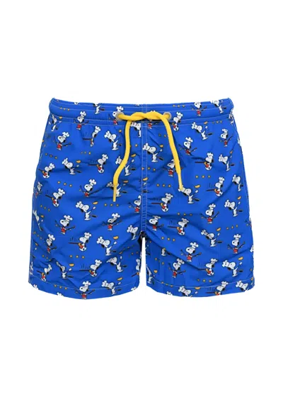 Mc2 Saint Barth Jean Lighting Snoopy Chef Ultralight Swim Short In Blue