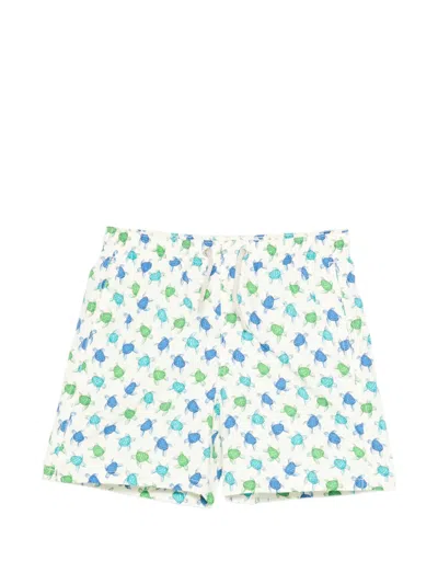 Mc2 Saint Barth Kids' Jean Lighting Stretch Swim Shorts In Neutral