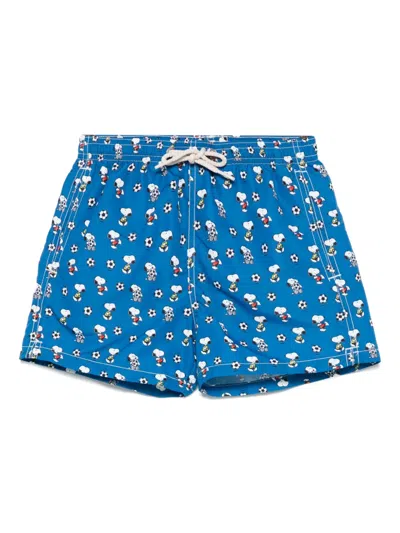 Mc2 Saint Barth Kids' Jean Lighting Swim Shorts In Blu